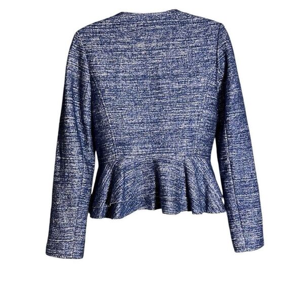 Banana Republic Wool Blend Peplum Jacket, Size 0, Navy Blue - Picture 2 of 8